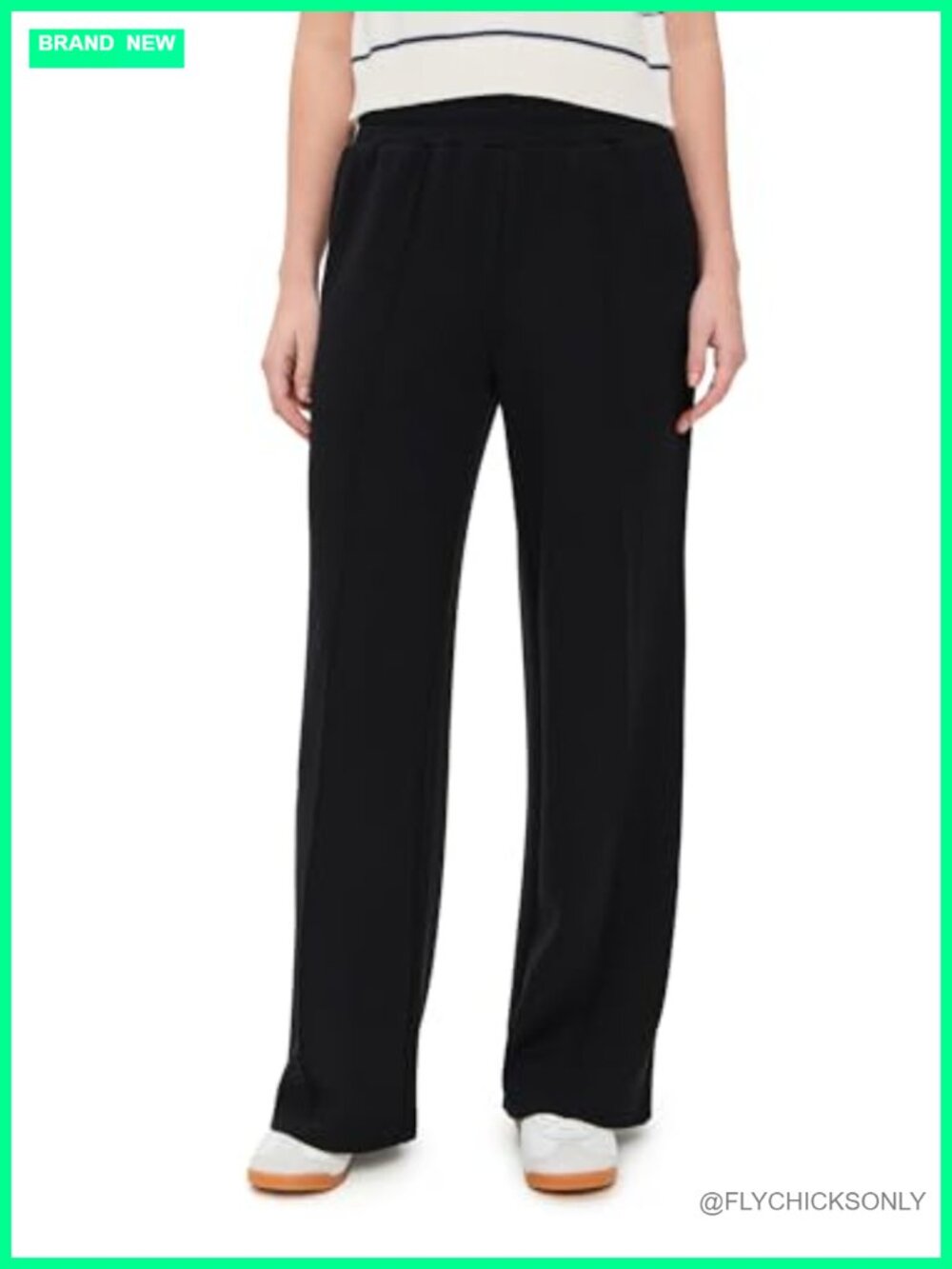 Wide Leg High Rise Palazzo Yoga Pants 30" Inseam Stretch Jersey